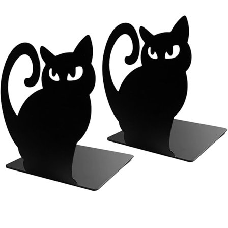 2 st Kattunge Bokstöd, Bokstöd i Rostfritt Stål, Bokstöd som kan användas som Gåvor passar för skolor, bibliotek,