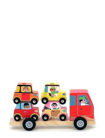 Vilac | Truck With Trailer And Stacking Cars | ONE SIZE