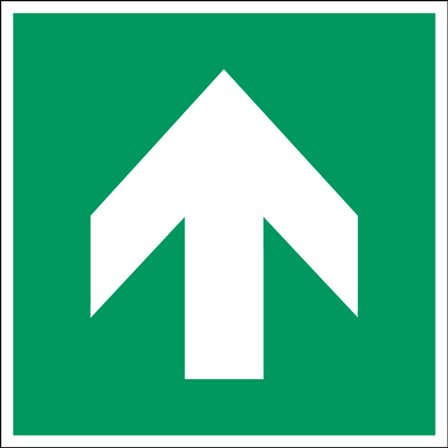 Schild Richtungspfeil 90°, Polyester selbsthaftend, 100 x 100 mm