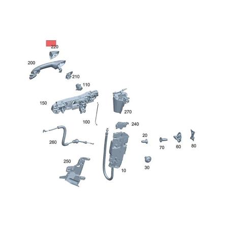 Dørhåndtakdeksel for venstre forside av bil A0997661700 for W205/222/253/213 Krom Hvit Ytre Trekkhetter Ring Trim