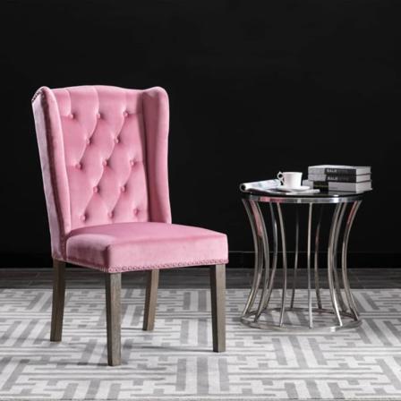Vidaxl Matstolar 6 St Rosa Sammet Rosa