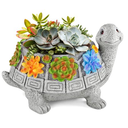 Sød dyreformet planteholder, tegneserieformet saftig vase, beholder, hjemmedekor planteholder, skrivebordsmini dekoration (skildpadde)