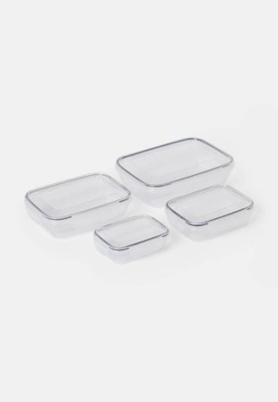 Åhléns Home Matlåda med lock BISTRO, 4 delar Köksförvaring Transparant ONESIZE