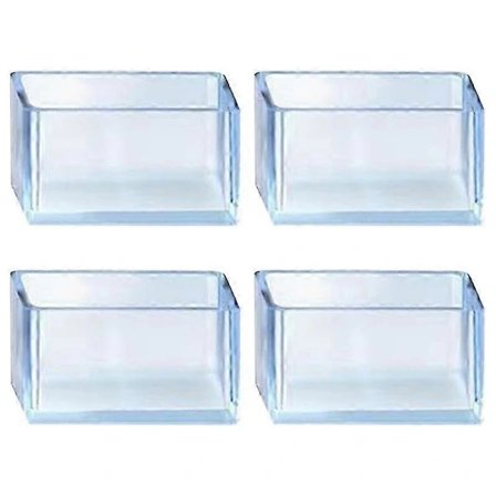 4 st/set 80*80 mm Fyrkantiga Transparenta Stolsbensskydd Gummifötter Skydd Dammskydd Möbel