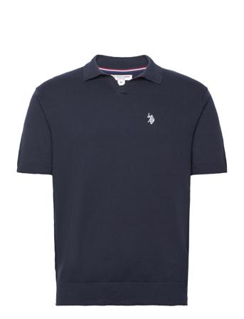 Edvard Polo Knitwear Short Sleeve Knitted Polos Blå U.S. Polo Assn.*Betinget Tilbud