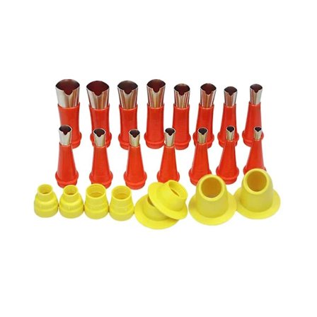 23-delt fugemasseapplikator i rustfritt stål med V-dyse, for silikonfugemasse, lim, finish