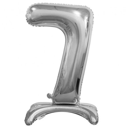 Stående Sifferballong Silver "0-9" Siffra 7