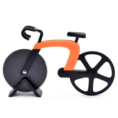 Oransje Non-Stick Rustfritt Stål Pizzakutter Sykkel Pizzakutter Ideell Dekorasjon og Gave