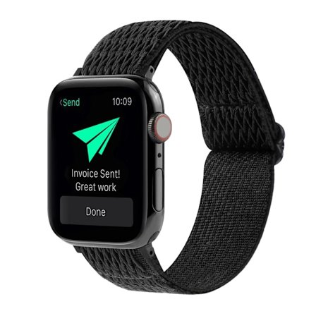 Vävd Nylonarmband Apple Watch Series 10 46mm Svart
