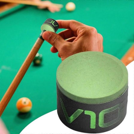 1 stk. - Taom V10 Blå/Grøn Professionel Pool/Billard Kø Kridt