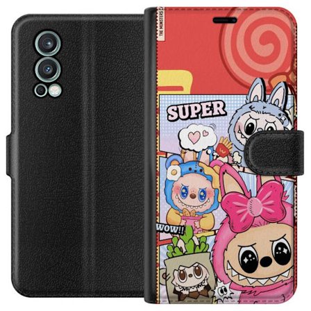 Kompatibelt Lommeboketui til OnePlus Nord 2 5G Pop Mart Labubu Monstrene fargerik collageillustrasjon kawaii design med søte karakterer samlerstil og