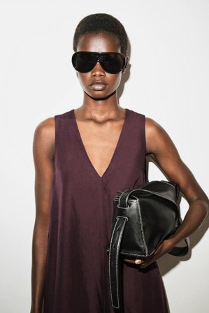 COS Women's A-Line Linen-Blend Maxi Dress in Red