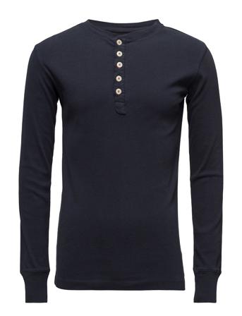 Cedar Ls Henley - Gots/Vegan Grey Knowledge Cotton Apparel