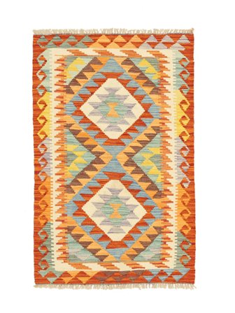 Tissé À La Main Kilim Afghan Old Style Tapis 82X131 De Laine Petit