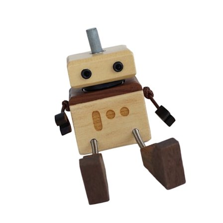 Trärobotbilsdekorationer Svängande Ben Magnetisk Bas Handgjord Resepresent