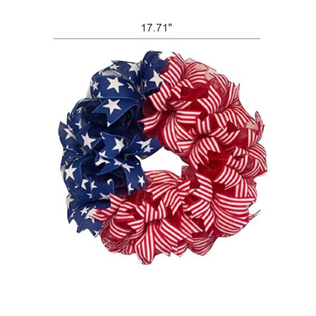 2023 Ny 30cm 4 juli krans patriotiska Americana krans handgjord minnesdag krans ytterdörr vägg heminredning(45cm)