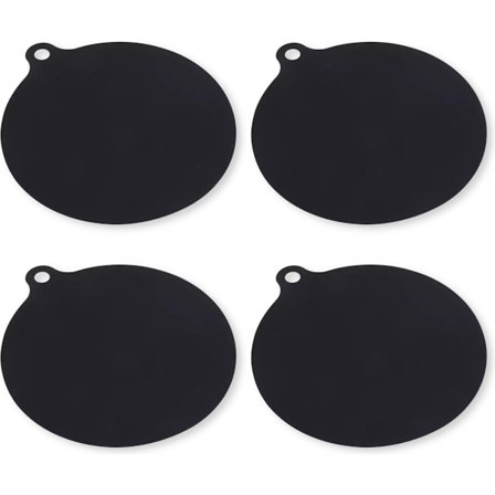 Induktiosuojus - Pannunalunen - 4 kpl:n setti - 22 cm - Kestää jopa 240 oC - Silikoni - Musta