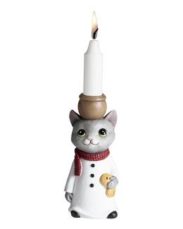 Lysestake katt, Snømann 14,8 cm