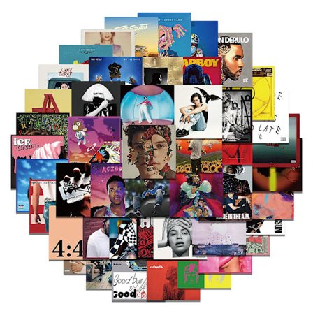 55-pakke med hylende morsomme vinylklistermærker med musikersangeres albumcovers - Perfekt til bærbare computere, telefoner, vandflasker og computere