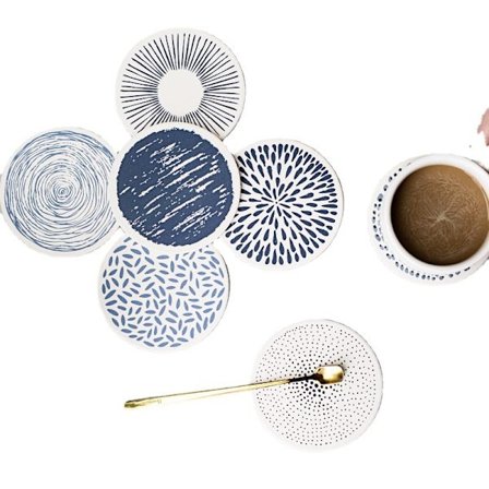 Diatoméjordskåbe, sæt med 6 runde skåbe 10 cm i diameter