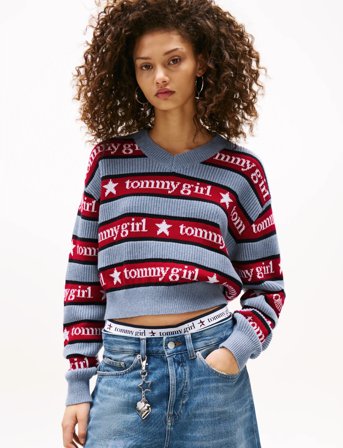 Tommy Jeans Tommy Girl Stripe Sweater - Blue - M