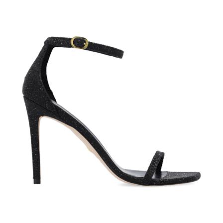 Stuart Weitzman, Nudistcurve heeled sandals Zwart, Dames, Maat:36 EU,leer