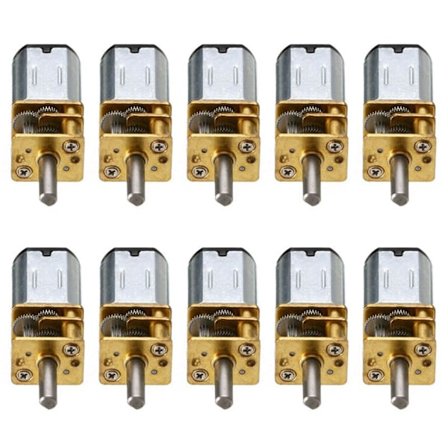 10 stk 30 o/min N20 -hastighets girmotor DC 6V reduksjonsgirmotorer med metall girkasse hjul