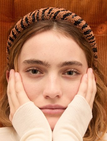 Becksöndergaard Tigarea Wide Beaded Hairbrace - Multi/patterned - ONE SIZE