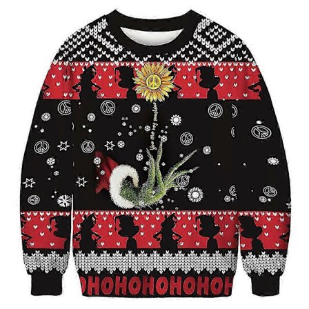 Dame Herre Par Jul Grim Jumper Sweatshirt Grinch Print Rund Hals Pullover Sweater Lange Ærmer Grønt Monster