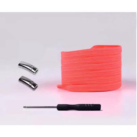 Go Go Gadget - Magnetiska - Elastiska - Skosnören - 100cm - Inkluderar skruvmejsel - Neonrosa