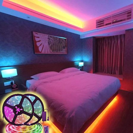 Vandafvisende LED-Strips 2x5m RGB 5050 SMD 10mm 300