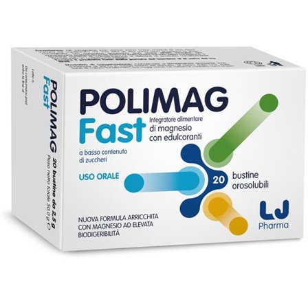 Polimag Fast 20 Bustine Orosolubili - Integratore di Magnesio