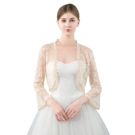 Spets Sjal Bröllop Cape CHAMPAGNE