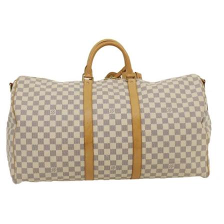 Louis Vuitton Vintage, Pre-owned Keepall Bag Wit, Dames, Maat:ONE Size,leer