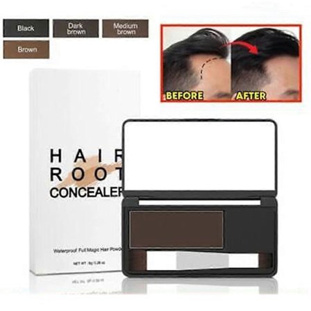 Vandfast Hårfarvepulver HAIR ROOT TOUCH UP - Skjul hårtab, Tilbagegående Hårfæste, Tyndt hår Skaldede Pletter