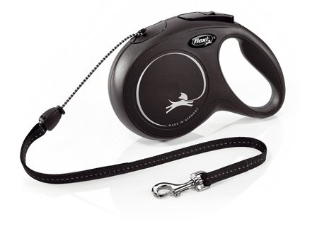 Flexi - Flexi New Classic Koppel Med Snöre 8 m - Svart - Hundkoppel