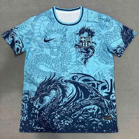 Barcelona Special Edition Blå Drage Fodbolduniform T-shirt S-2XL