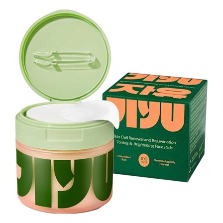Jiyu Skincare Anti-Aging, Toner Pads der minimerer mørke pletter og rynker, 100 stk.
