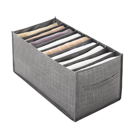 S/m/l 7/9 Fack Jeansgarderob Klädarrangör, Tvättsbart Vikbart Garderobsarrangemang Och Förvaringslådor (L)