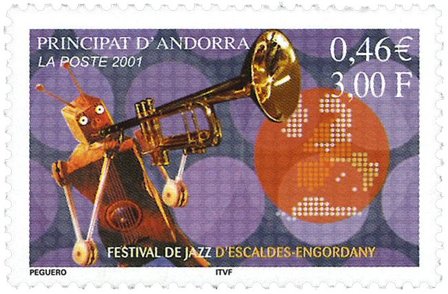 Fransk Andorra - Jazz festival - Postfrisk frimærke