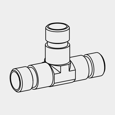 Seldén T-adapter BSPP 1/8 tum 60 grader kona i rostfritt stål för hydraulik och marina riggsystem hållbar design