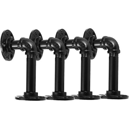 4 stk. væghyldebeslag 15 x 8 cm Retro Metal Industrial Pipe Bra