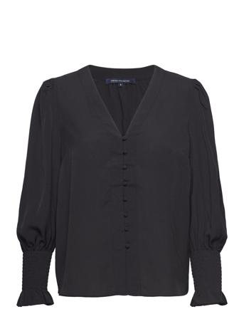 Crepe V Neck Blouse Black French Connection