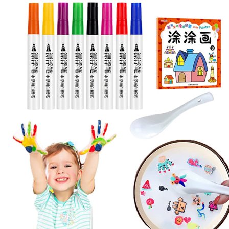 Magiska vattenmålningspennor för barn Doodle Vatten Flytande Pennor Magiska Flytande Bläckpenna Suddgummi Whiteboard Markeringspennor