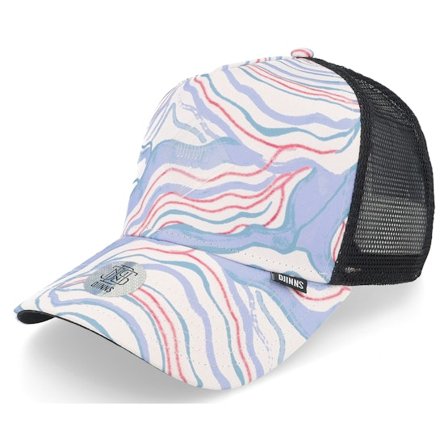 Djinns - Blå trucker Keps - Hft Cap Arty Waves White/Black Trucker @ Hatstore