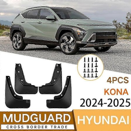 For Hyundai Kona 2024-2025 Sprutbeskyttelse Mud Flaps Biltilbehør Mudguard Protector Bildeler 4 stk [D]
