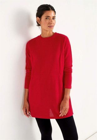 Cellbes of Sweden - Superblød tunika med lommer Beata i rød til damer i størrelse 34/36