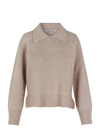 Katara Knit Collar Beige Second Female