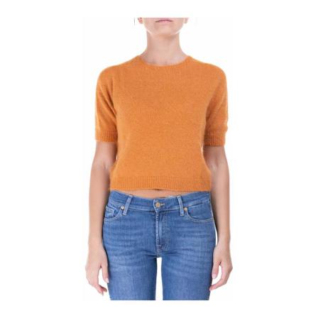Roberto Collina, T-Shirts Oranje, Dames, Maat:L