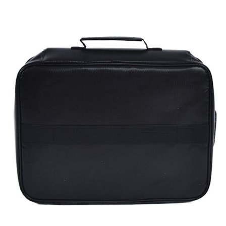 Brannsikker dokumentpose, bærbar filorganisator, stor kapasitet oppbevaringsboks med lås, svart